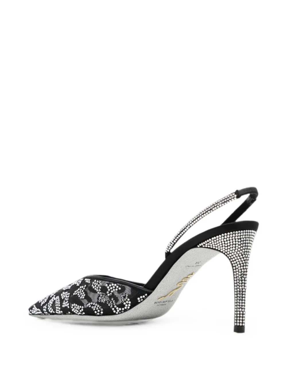 René Caovilla 80mm Allura crystal-embellished pumps Zwart