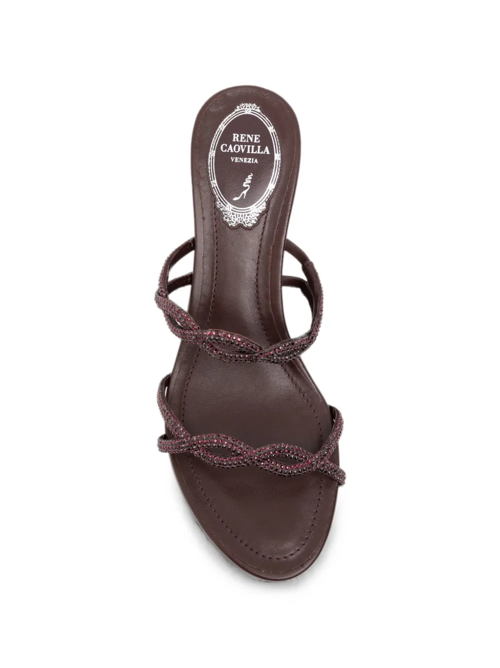 René Caovilla 80mm Braid crystal-embellished wedge sandals Paars