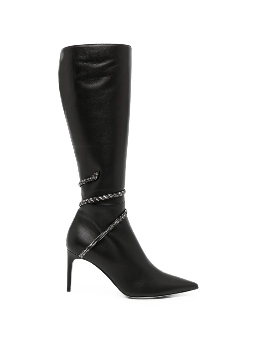 René Caovilla 85mm Cleo leather boots Zwart