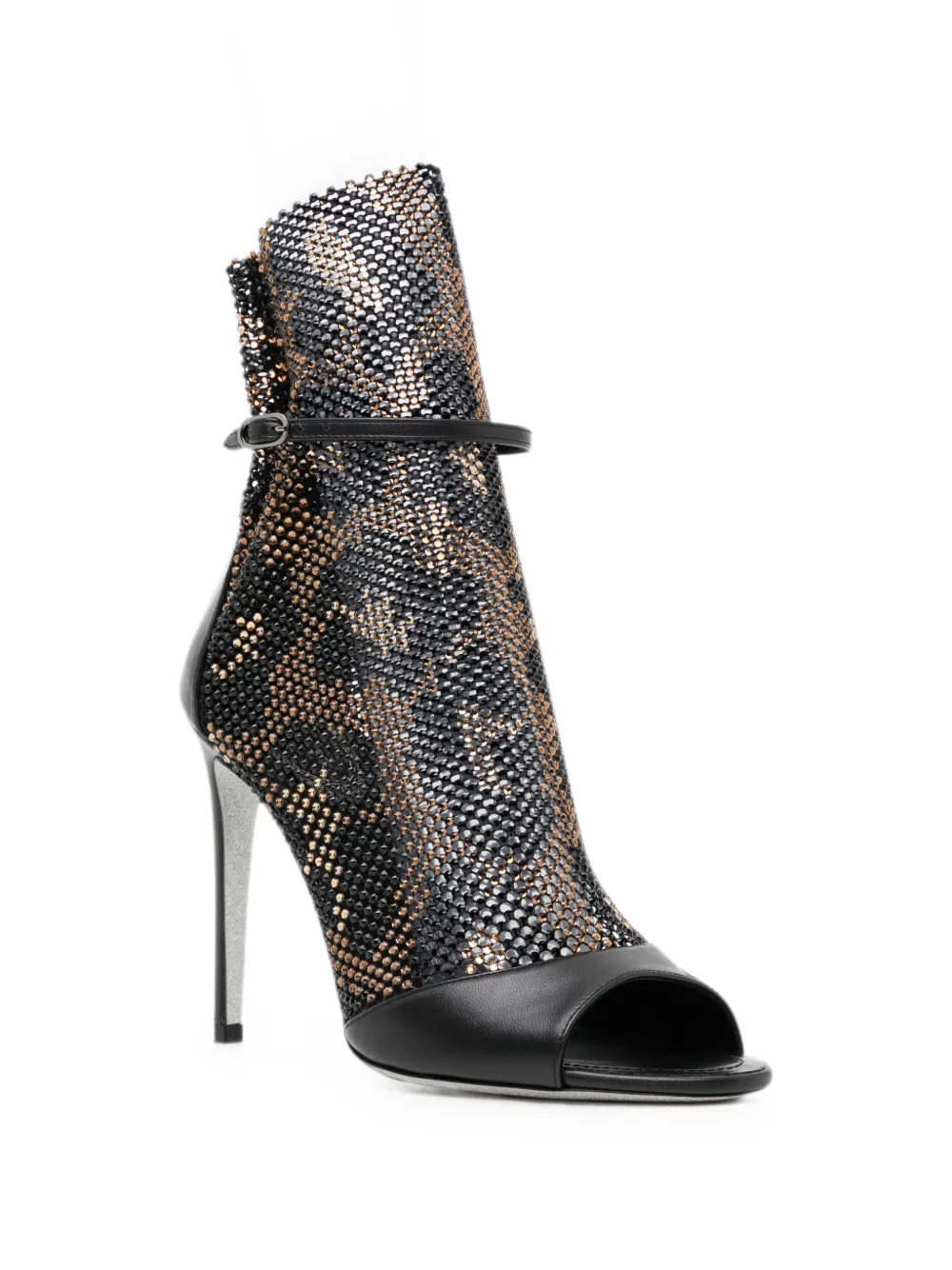 René Caovilla 105mm Galaxia leopard-print sandals Zwart