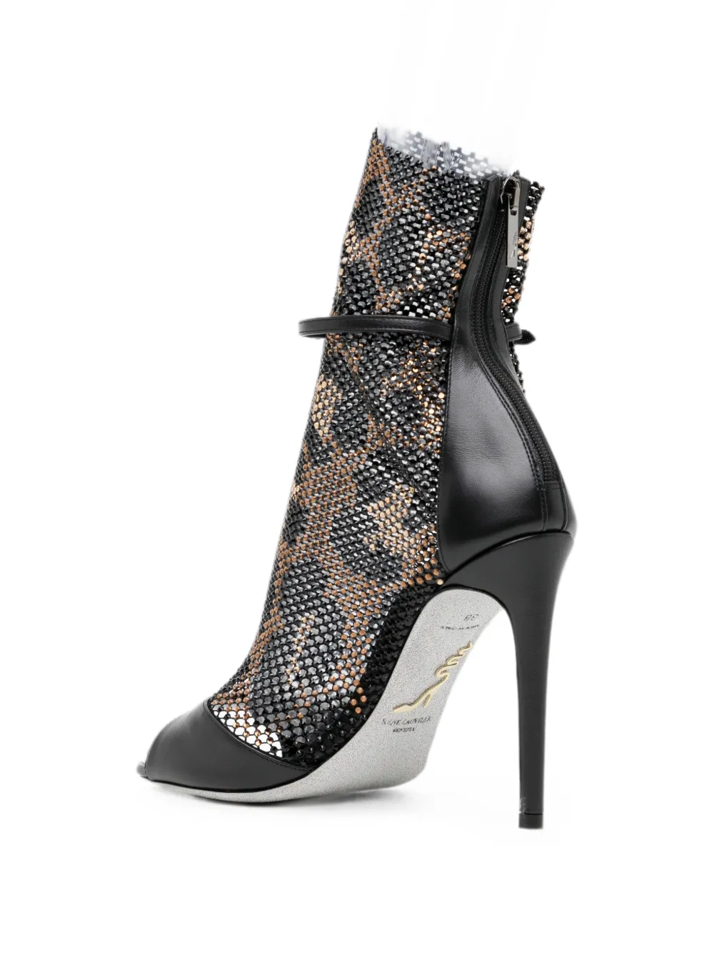 René Caovilla 105mm Galaxia leopard-print sandals Zwart