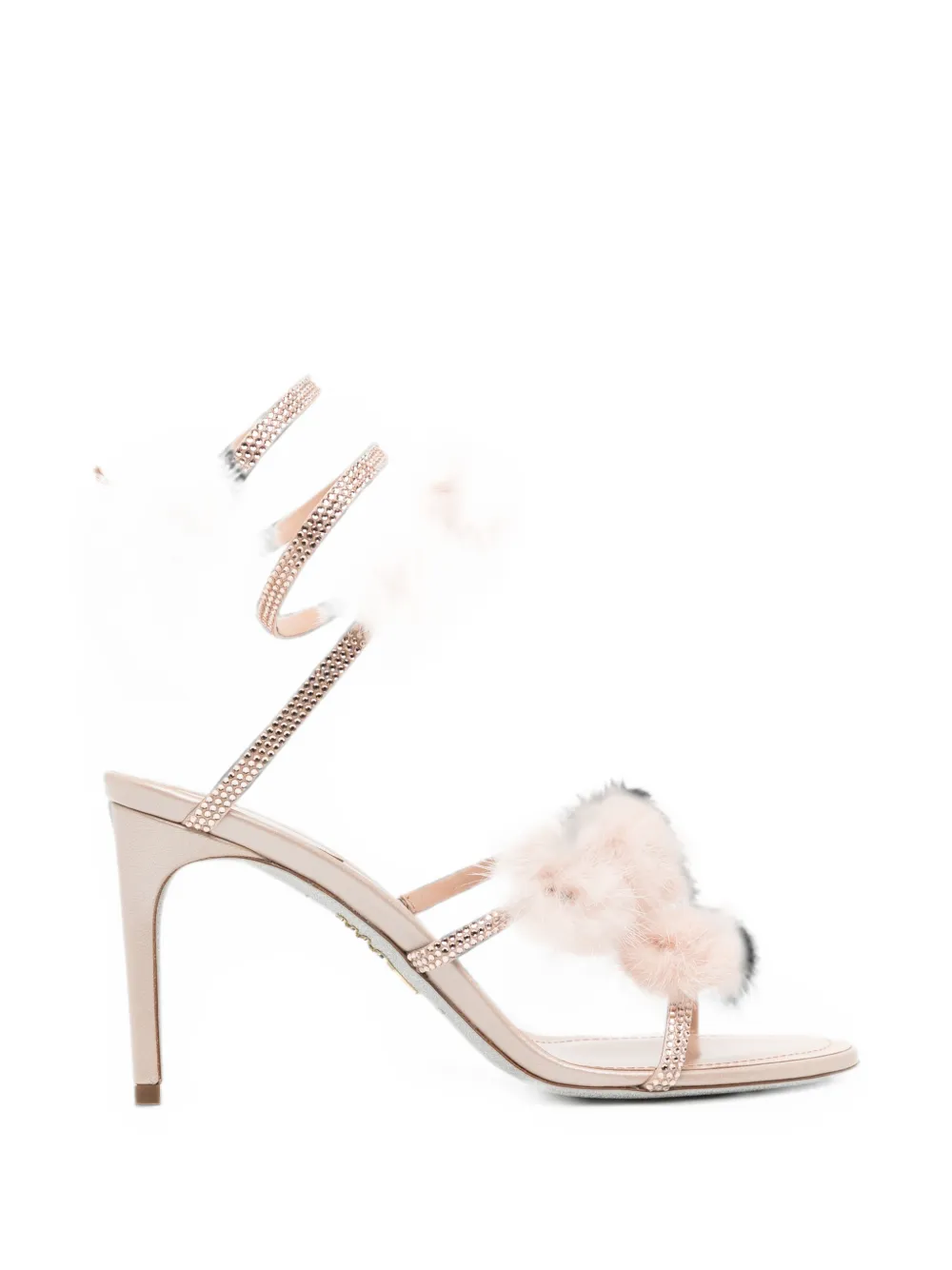 René Caovilla Rosalia Pompom-detail Sandals In Gold
