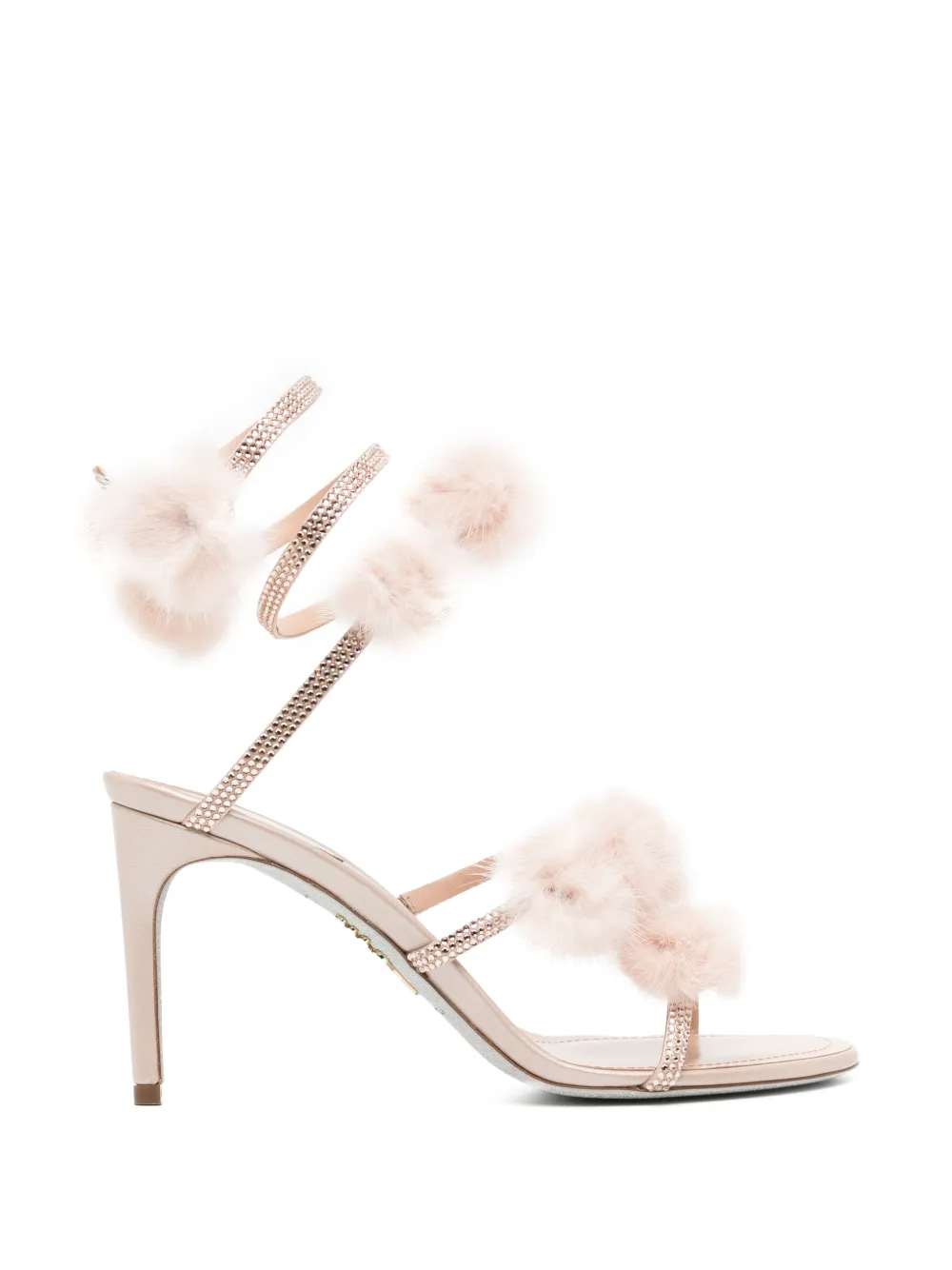 René Caovilla Rosalia pompom-detail sandals Beige
