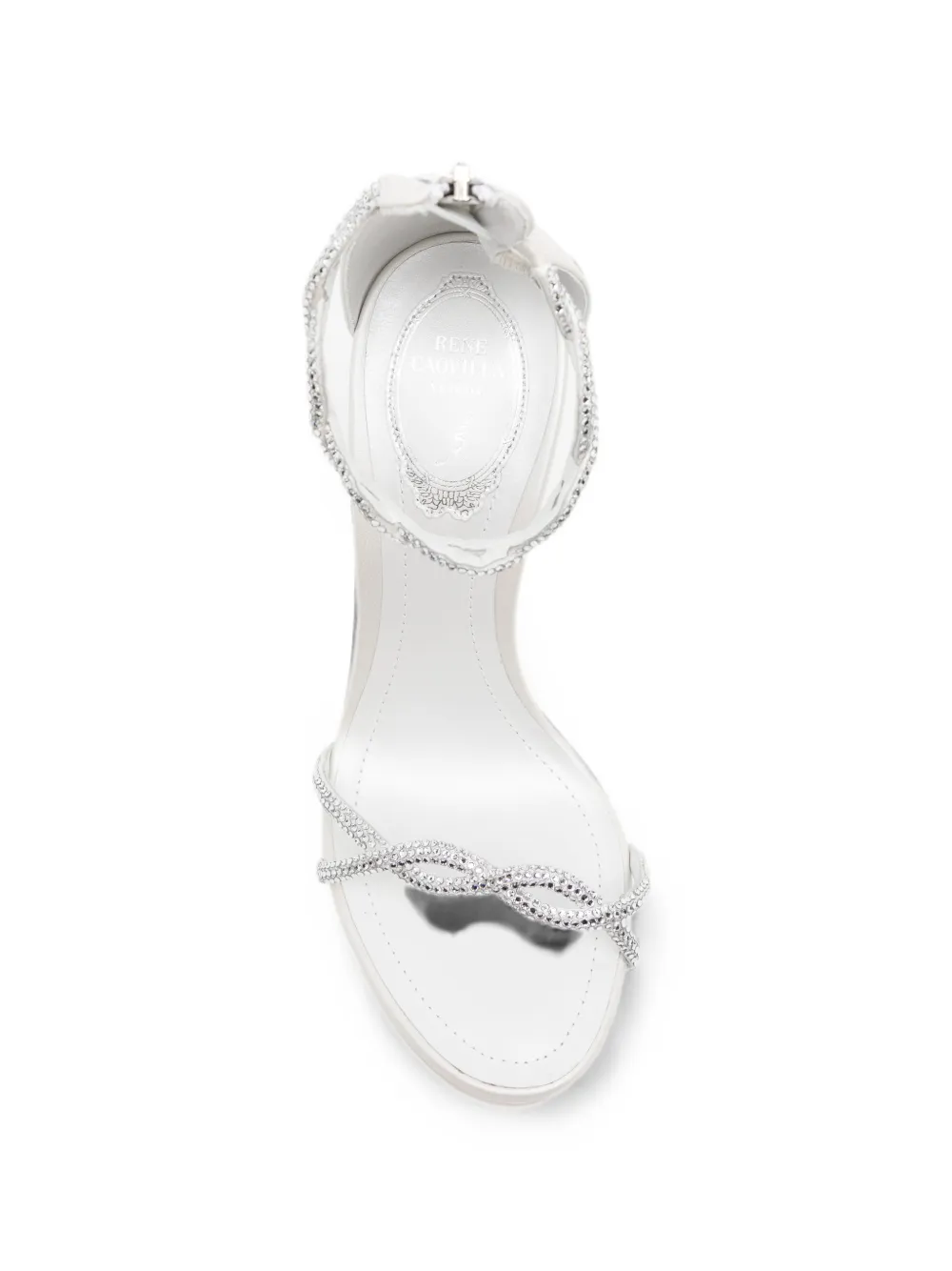 René Caovilla 130mm Braid Fondant sandals Wit