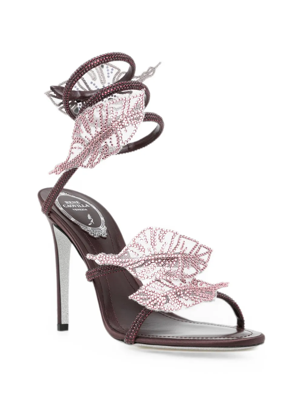 René Caovilla Leaf fondant sandals Paars