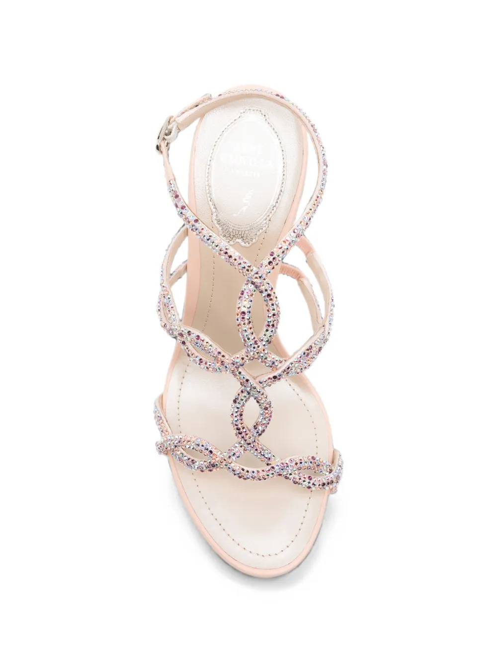 René Caovilla 105mm Braid crystal-embellished sandals Roze