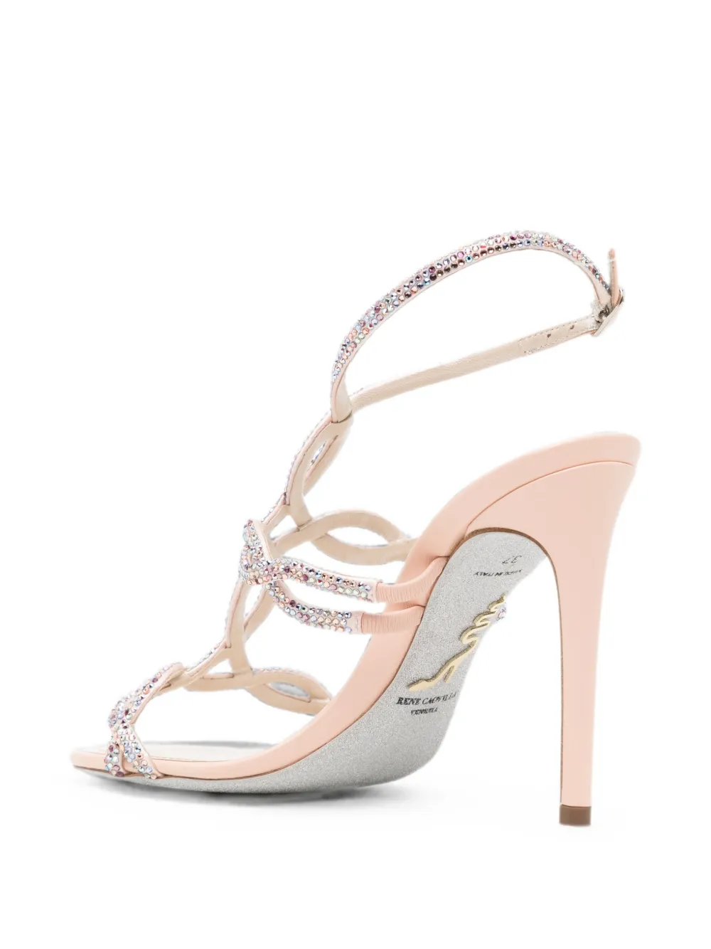 René Caovilla 105mm Braid crystal-embellished sandals Roze