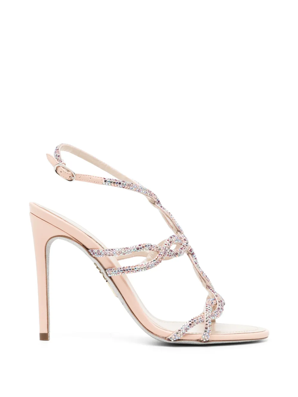 René Caovilla 105mm Braid crystal-embellished sandals Roze