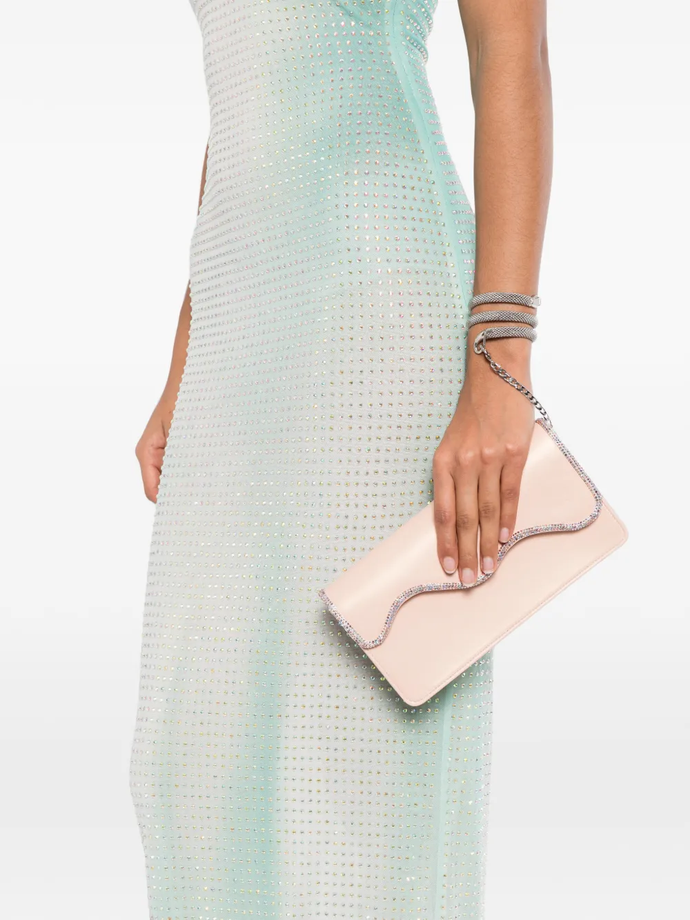 René Caovilla Onda clutch Roze