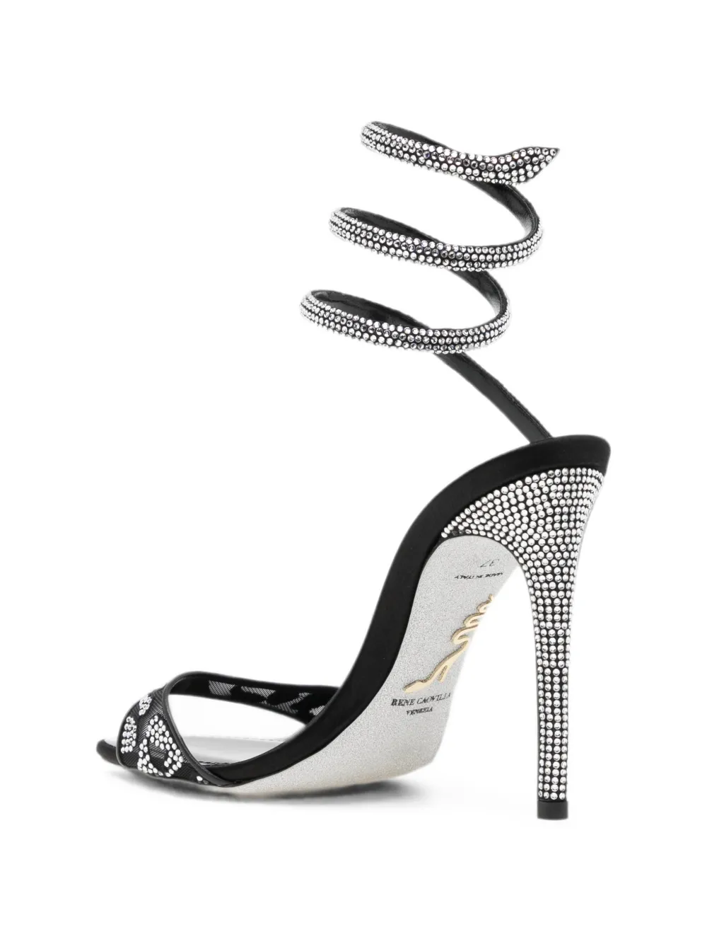René Caovilla Allura crystal-embellished sandals Zwart