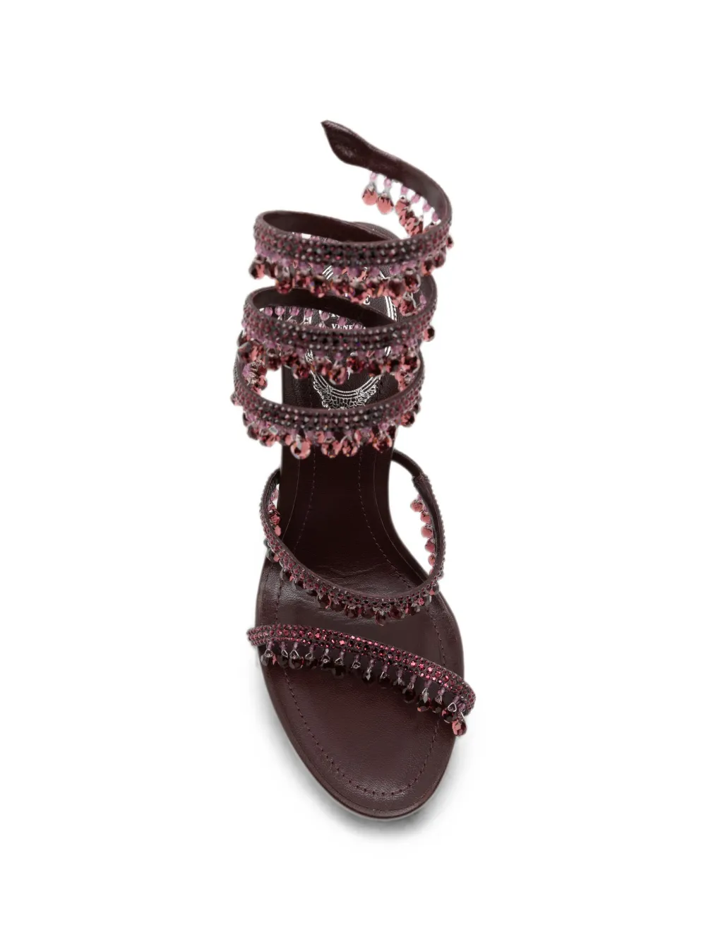 René Caovilla Chandelier crystal-embellished sandals Paars