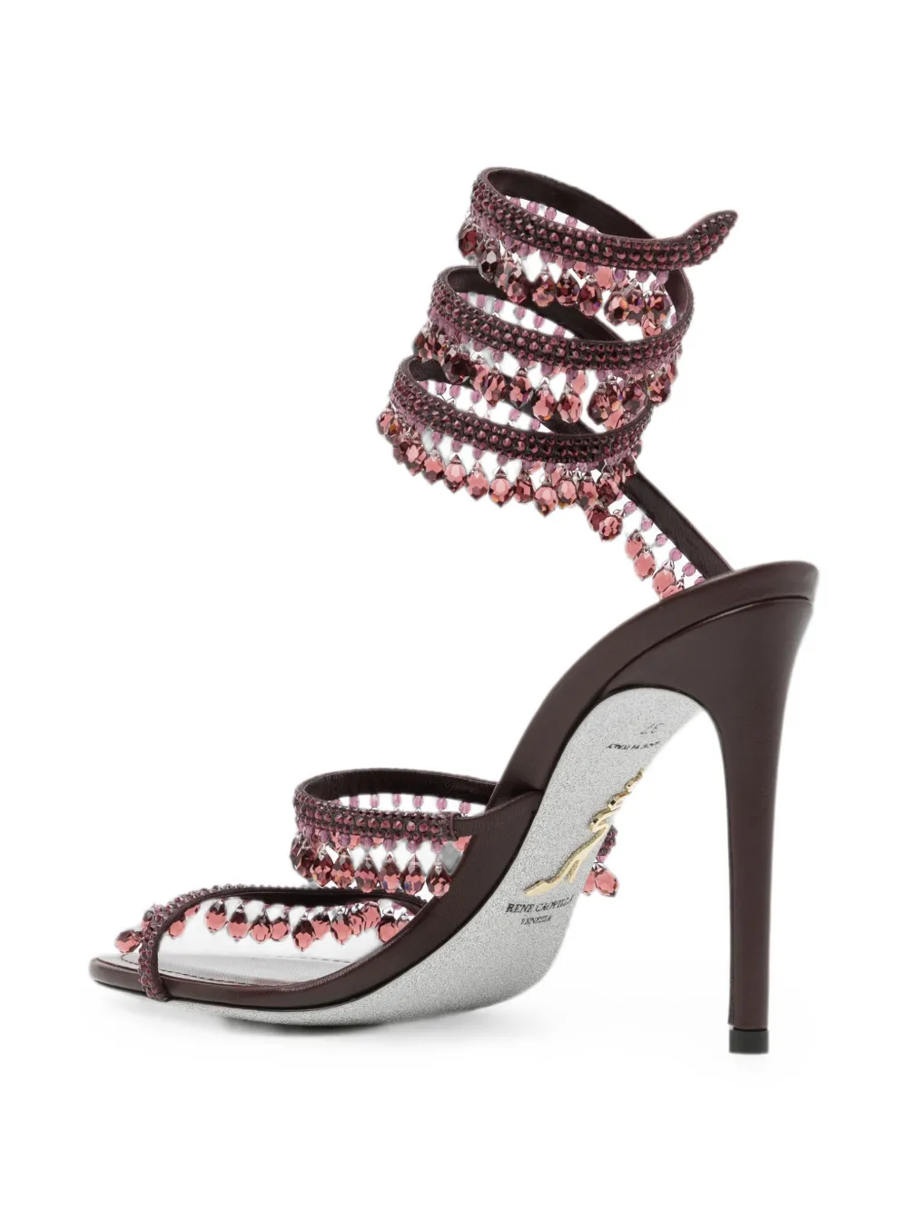 René Caovilla Chandelier crystal-embellished sandals Paars