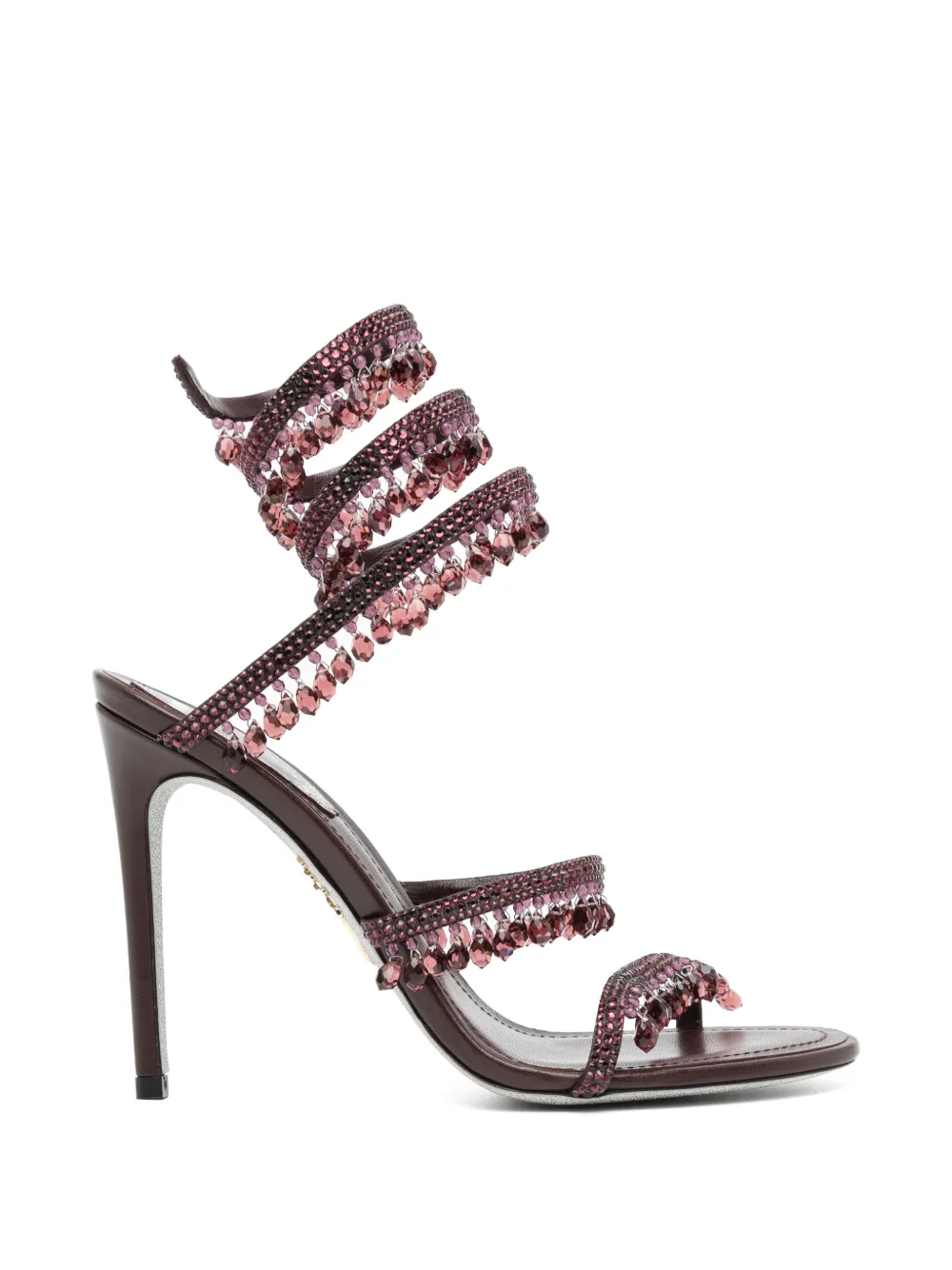 René Caovilla Chandelier crystal-embellished sandals Paars