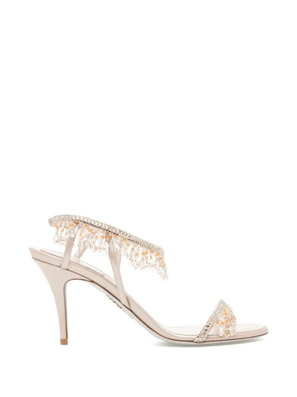 René Caovilla Jahanara bead-embellished sandals Beige