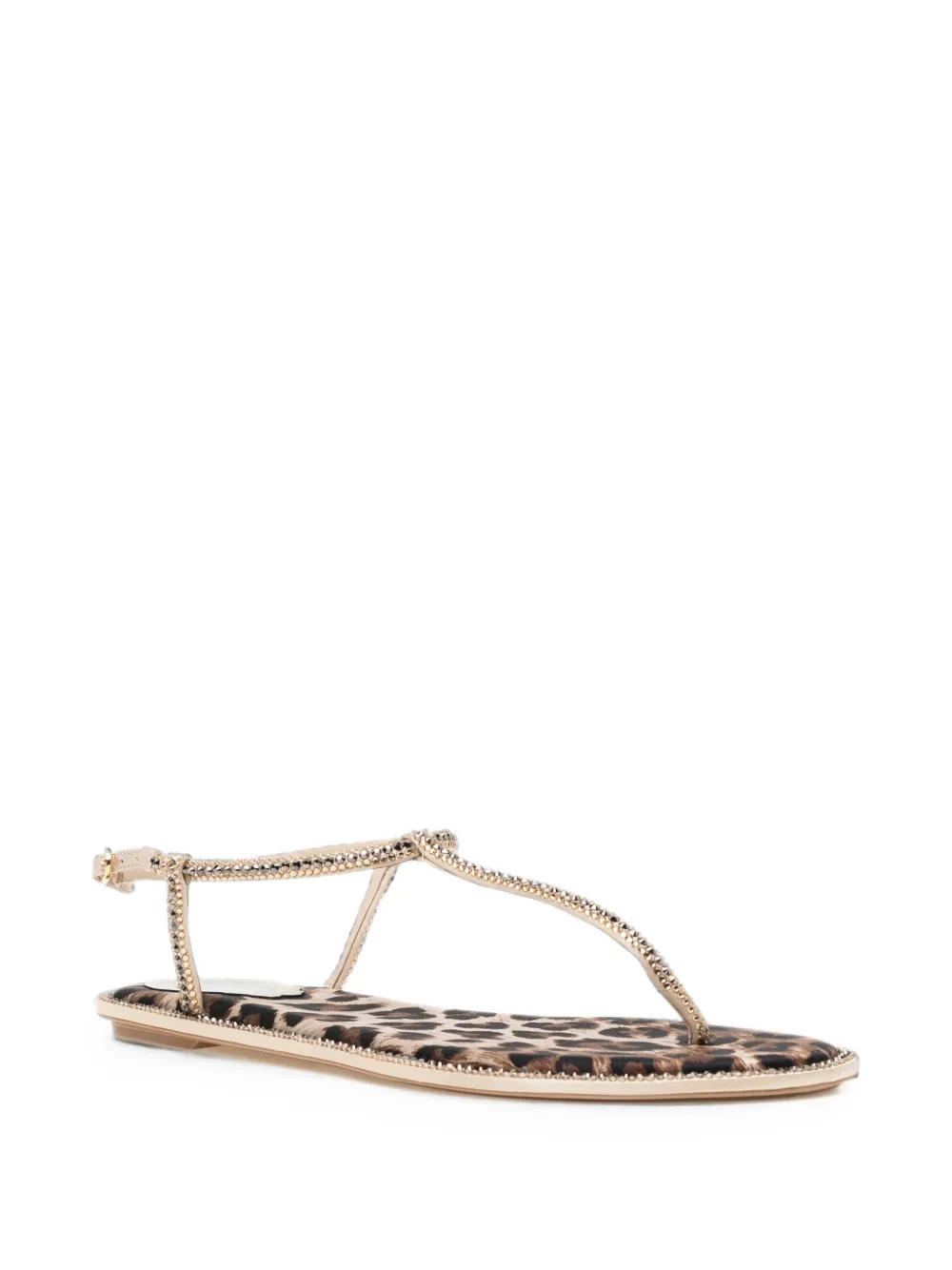 René Caovilla Diana leopard-print sandals Beige