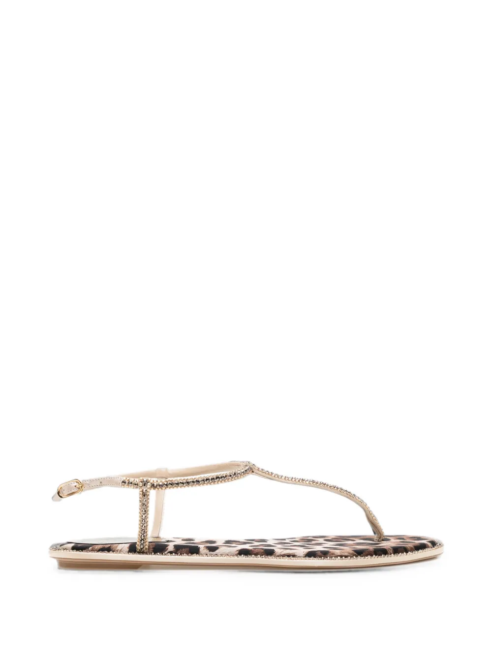 René Caovilla Diana leopard-print sandals Beige