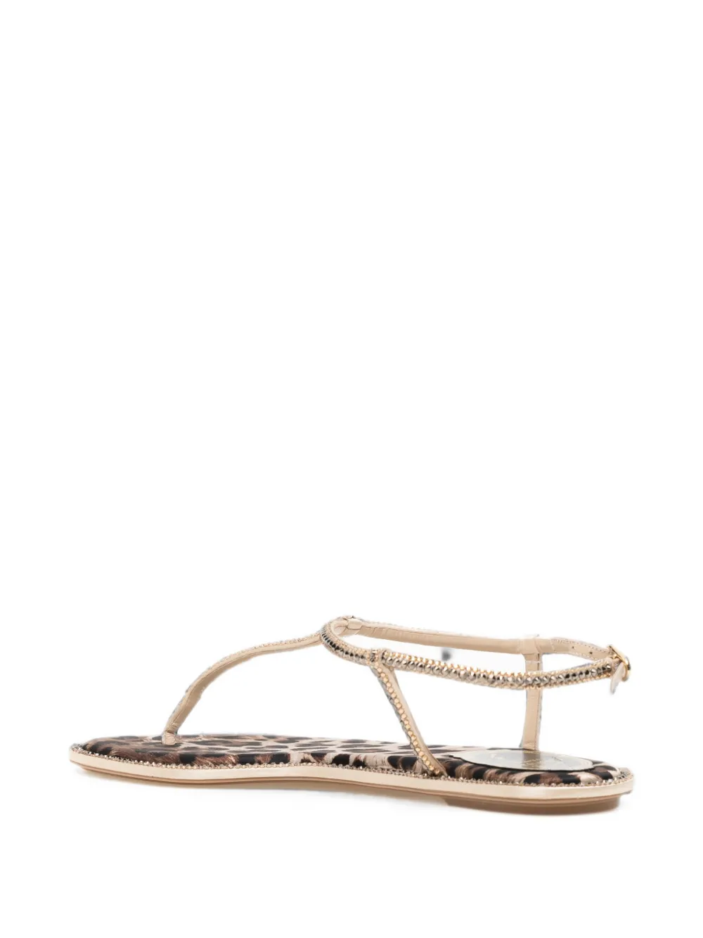 René Caovilla Diana leopard-print sandals Beige
