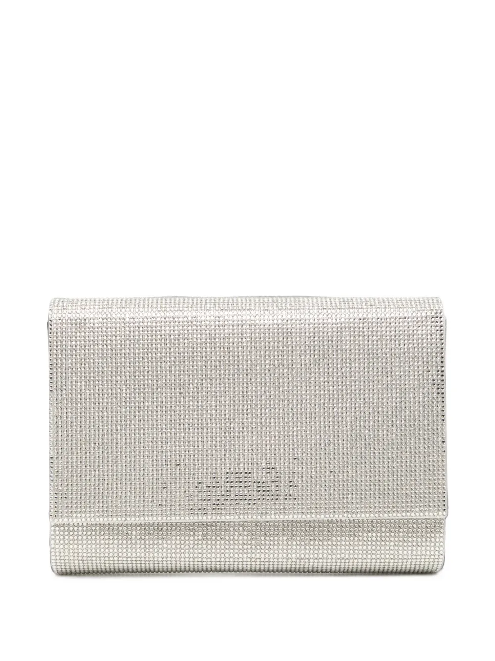 René Caovilla Crystal-embellished Chain-strap Clutch Bag In Gray