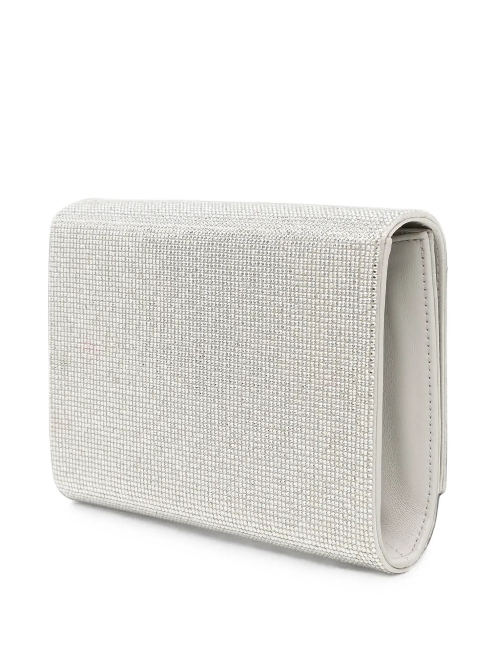 René Caovilla Clutch verfraaid met kristallen en kettinghengsel Zilver