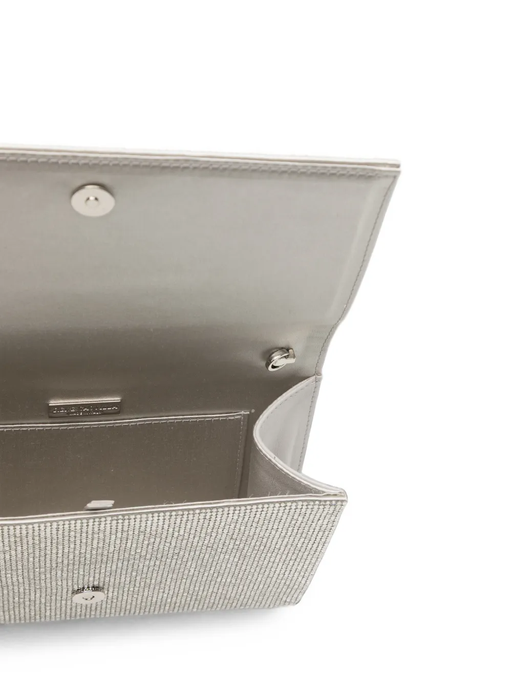 René Caovilla Clutch verfraaid met kristallen en kettinghengsel Zilver