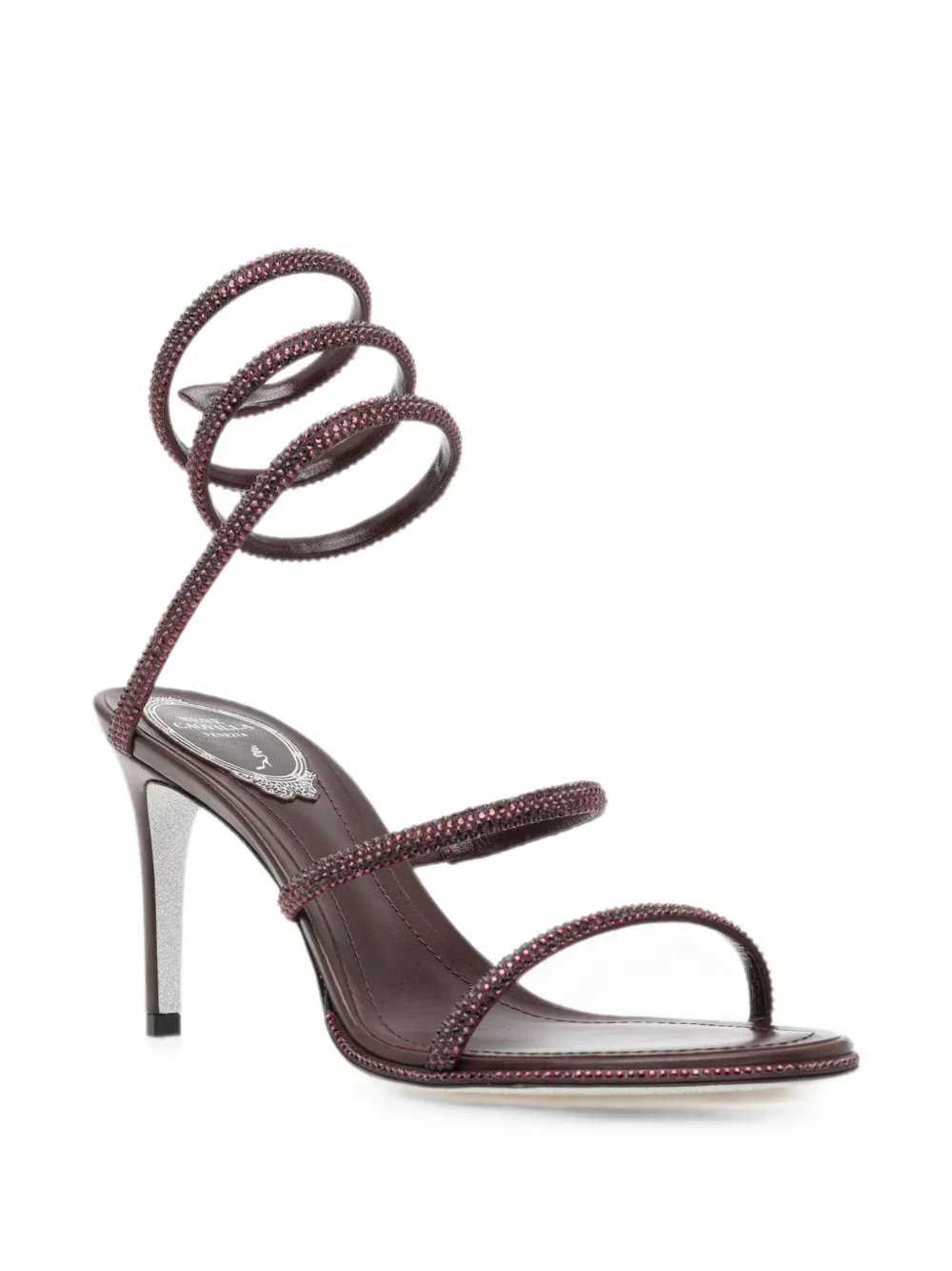 René Caovilla Cleo crystal-embellished sandals Paars