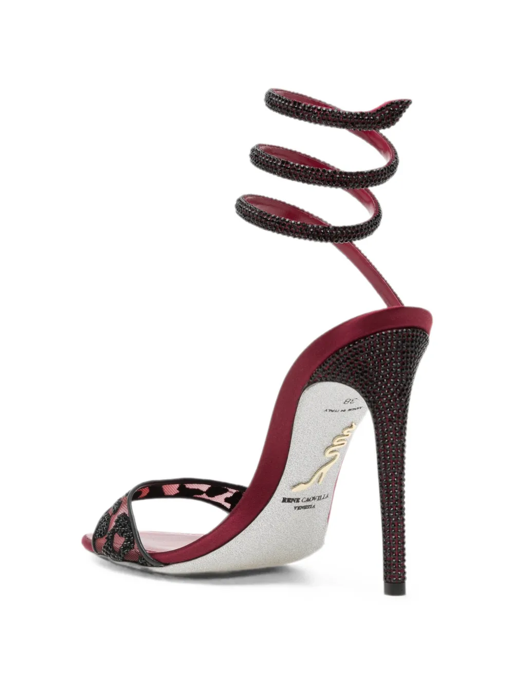 René Caovilla Allura crystal-embellished sandals Rood