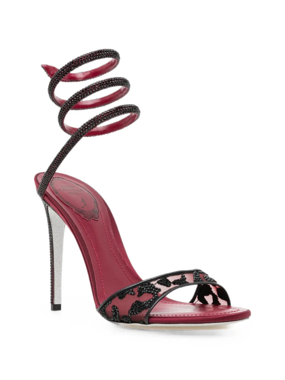 René Caovilla Allura crystal-embellished sandals Rood