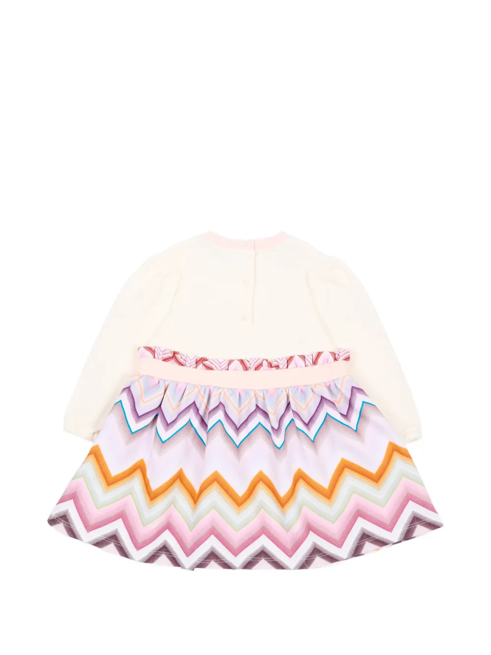 Missoni Kids Jurk met zigzag-print en strikdetail Wit