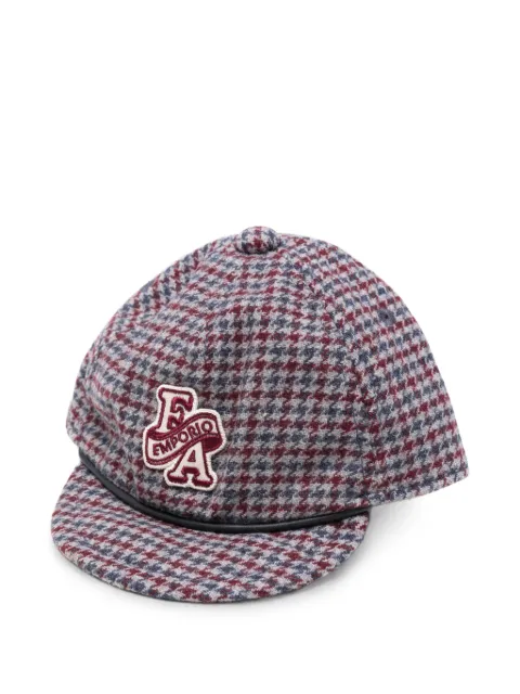 Emporio Armani Kids houndstooth-pattern logo-patch cap