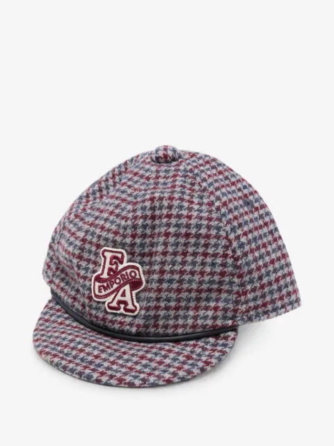 Emporio Armani Kids houndstooth-pattern logo-patch cap