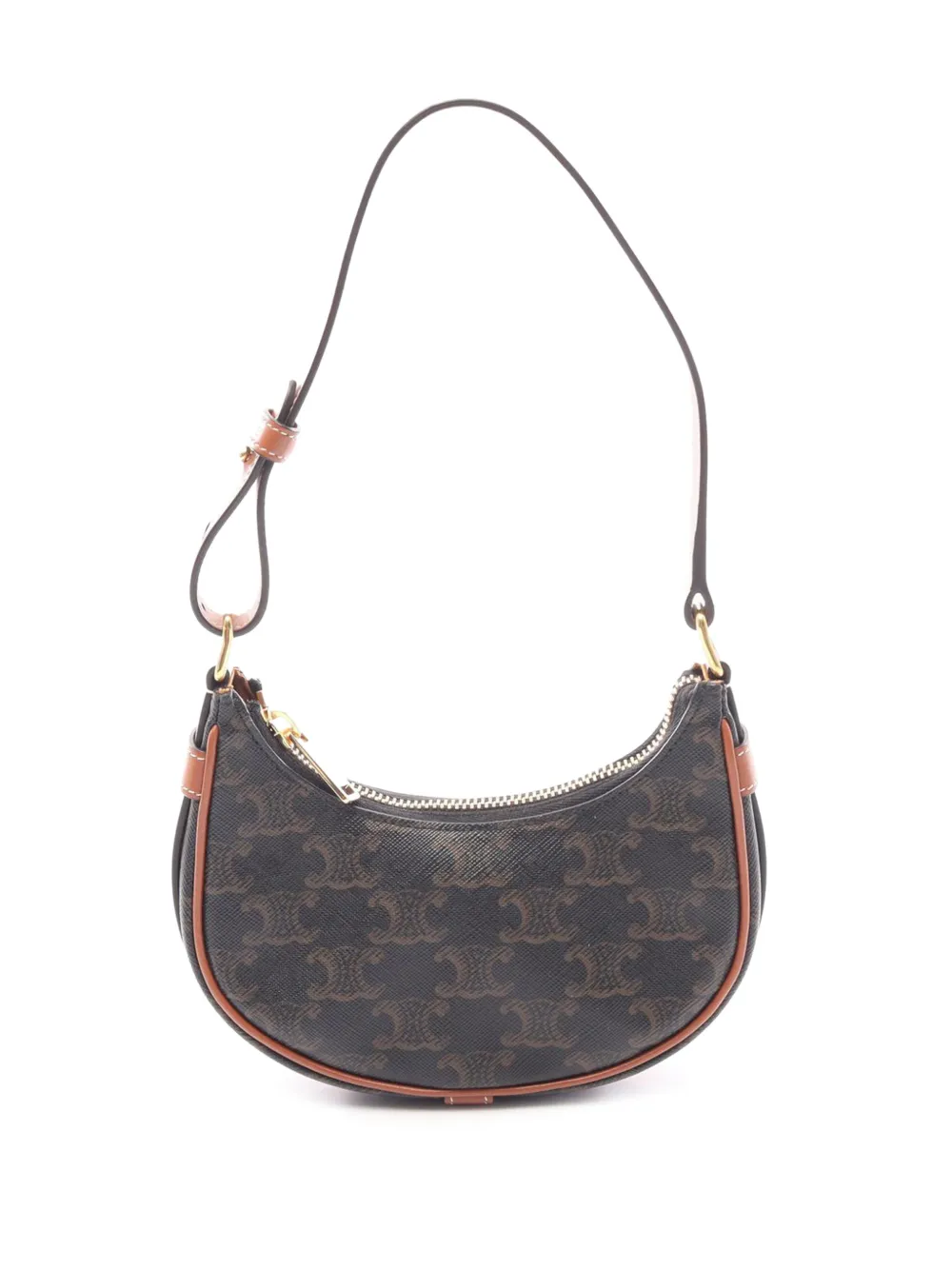 Celine Pre-Owned 2021-2023 Mini Triomphe Coated Canvas Ava shoulder bag - Marrone