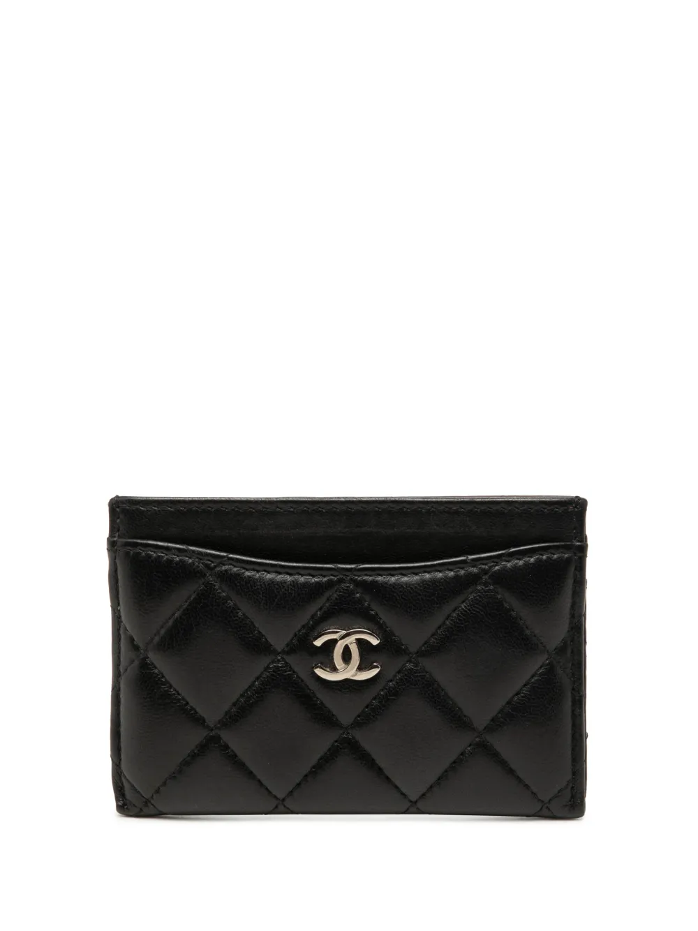 CHANEL Pre-Owned 2016-2017 CC Quilted Lambskin card holder - Nero