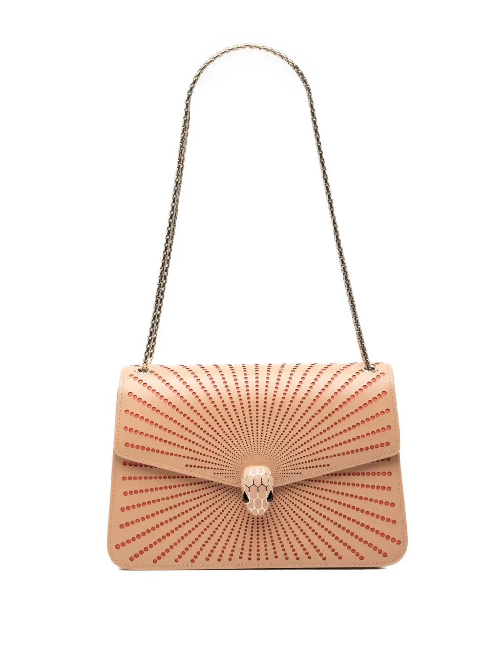 Bvlgari Pre-Owned 2010-2026 Medium Laser Cut Calfskin Diamond Blast Sunshine Serpenti Forever shoulder bag - Neutrals