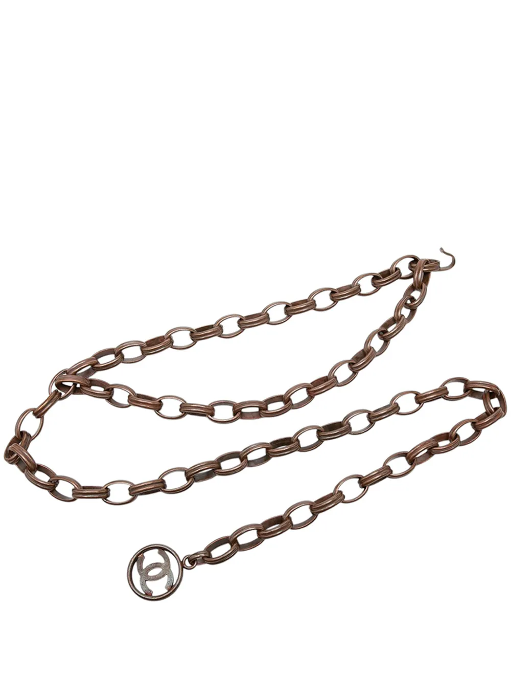 CHANEL Pre-Owned 1980-1990 CC Brass Chain belt - Marrone