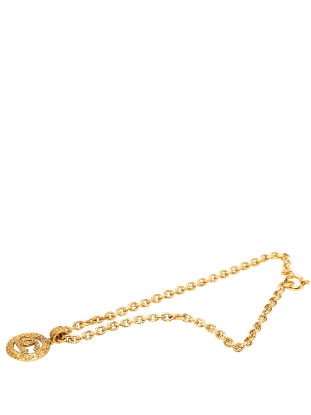 CHANEL Pre-Owned 2004 CC Gold Plated Round Pendant Necklace costume necklace - Oro