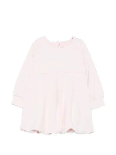 Emporio Armani Kids vestido plisado con logo estampado