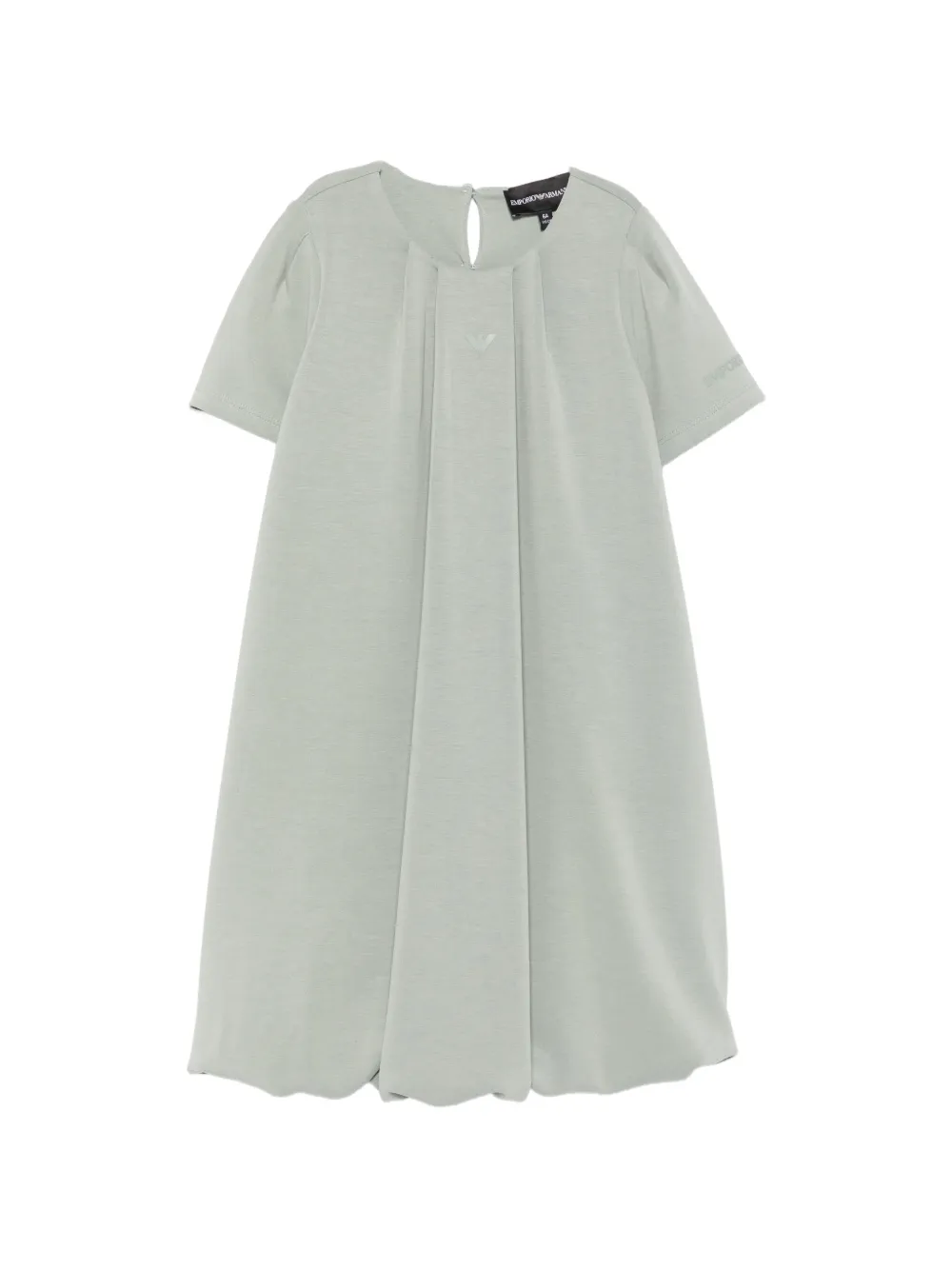Emporio Armani Kids logo-patch pleated dress - Verde
