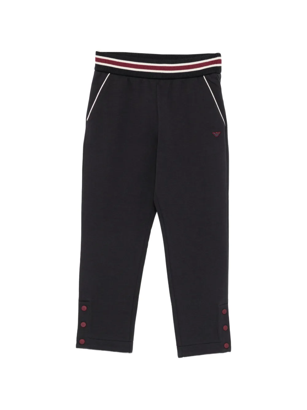 Emporio Armani Kids logo-patch button-detail track pants - Blu