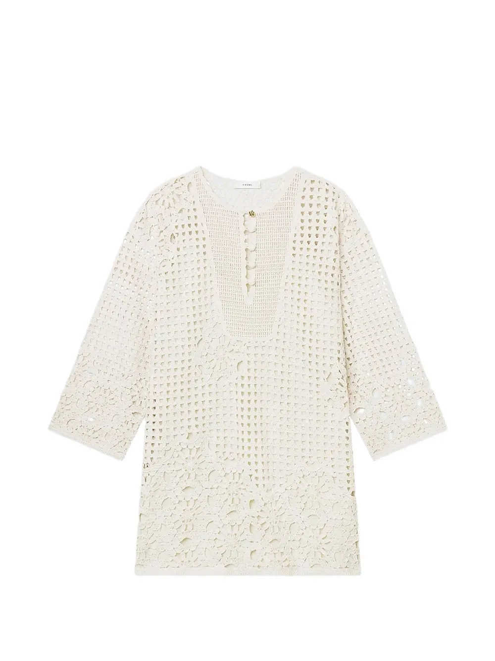 FRAME Postcard gehaakte mini-jurk Beige