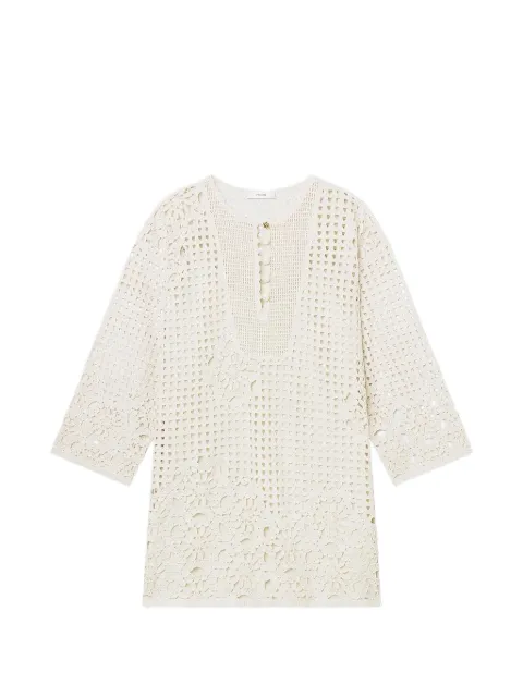 FRAME Postcard crochet-knit mini dress