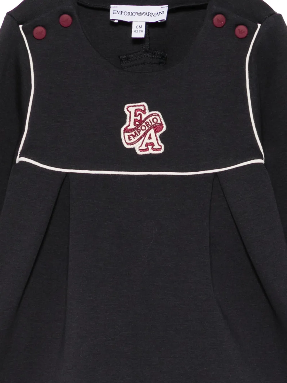 Emporio Armani Kids Geplooide jurk met logopatch Zwart