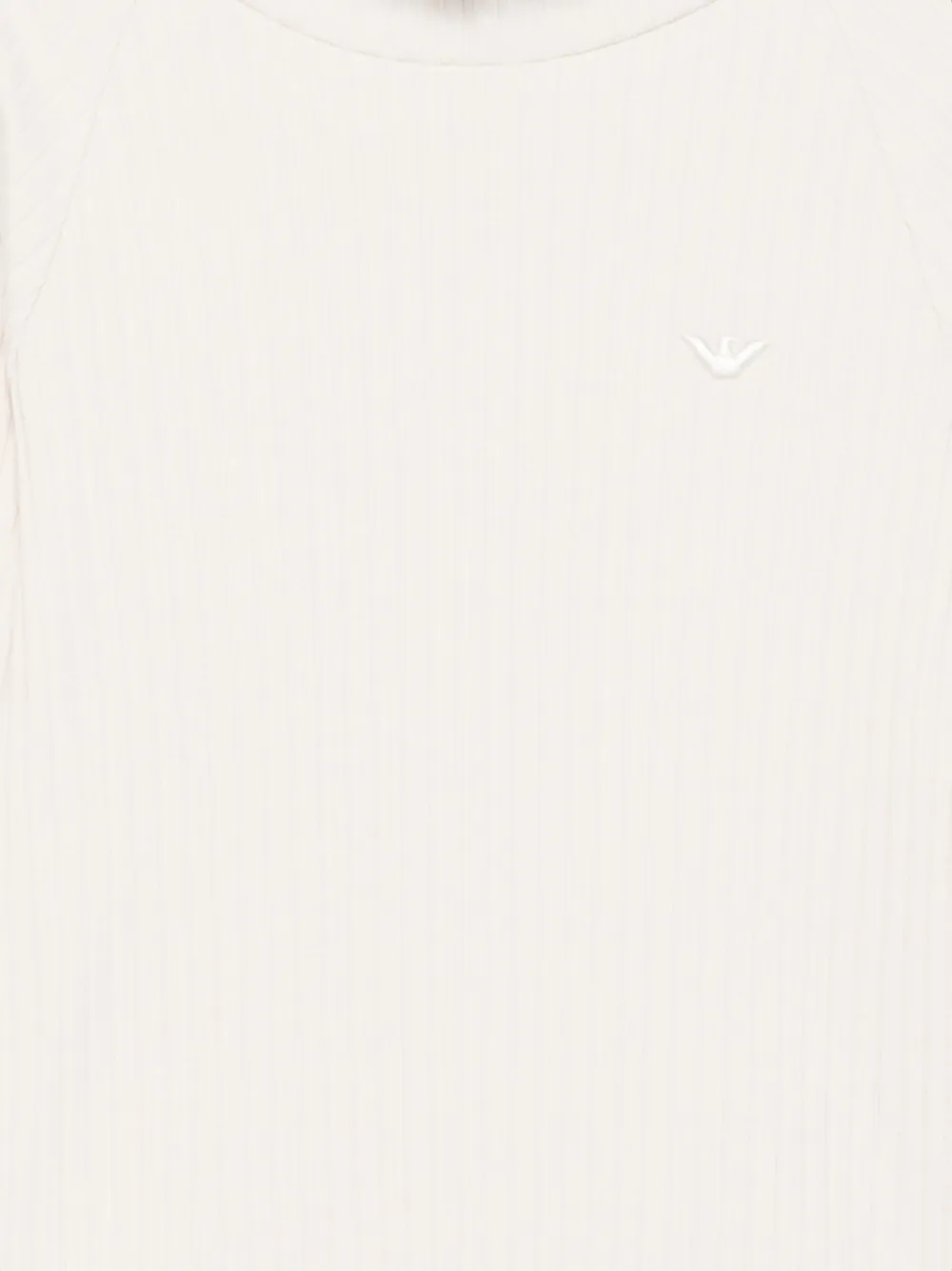 Emporio Armani Kids Ribgebreide trui met ruches Beige