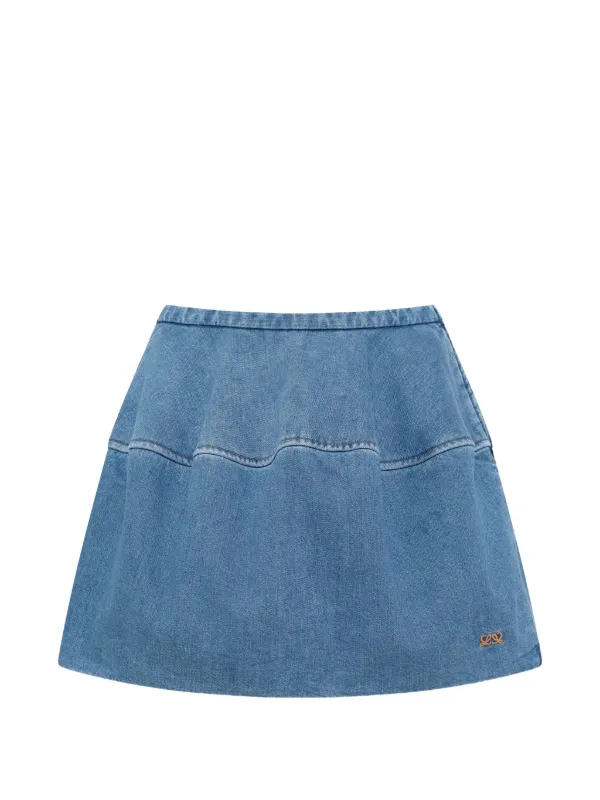Loewe Balloon Skirt in Denim in Blue