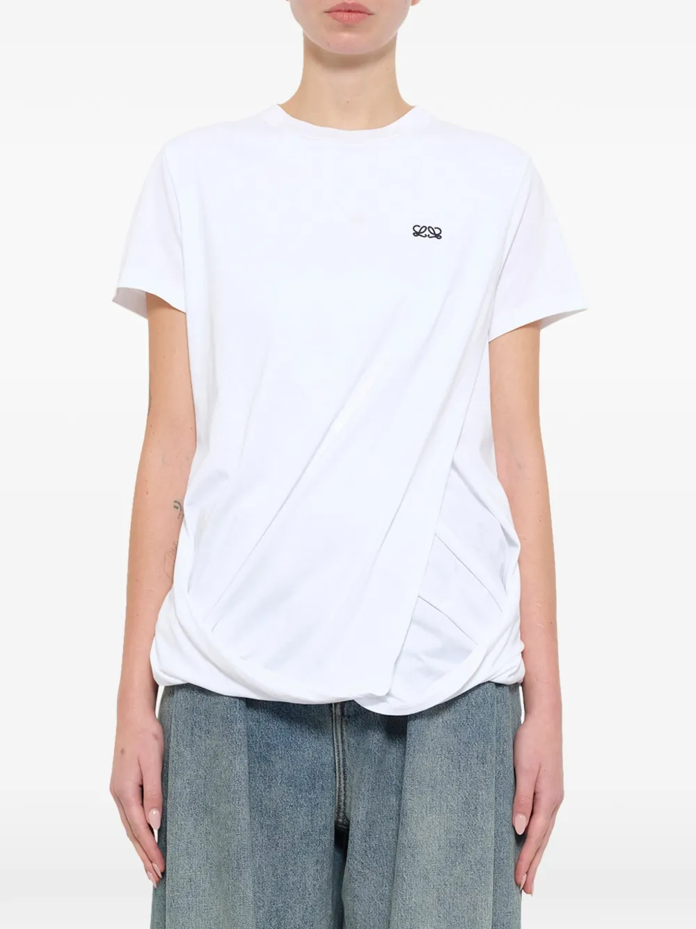 LOEWE Gedrapeerd T-shirt Wit