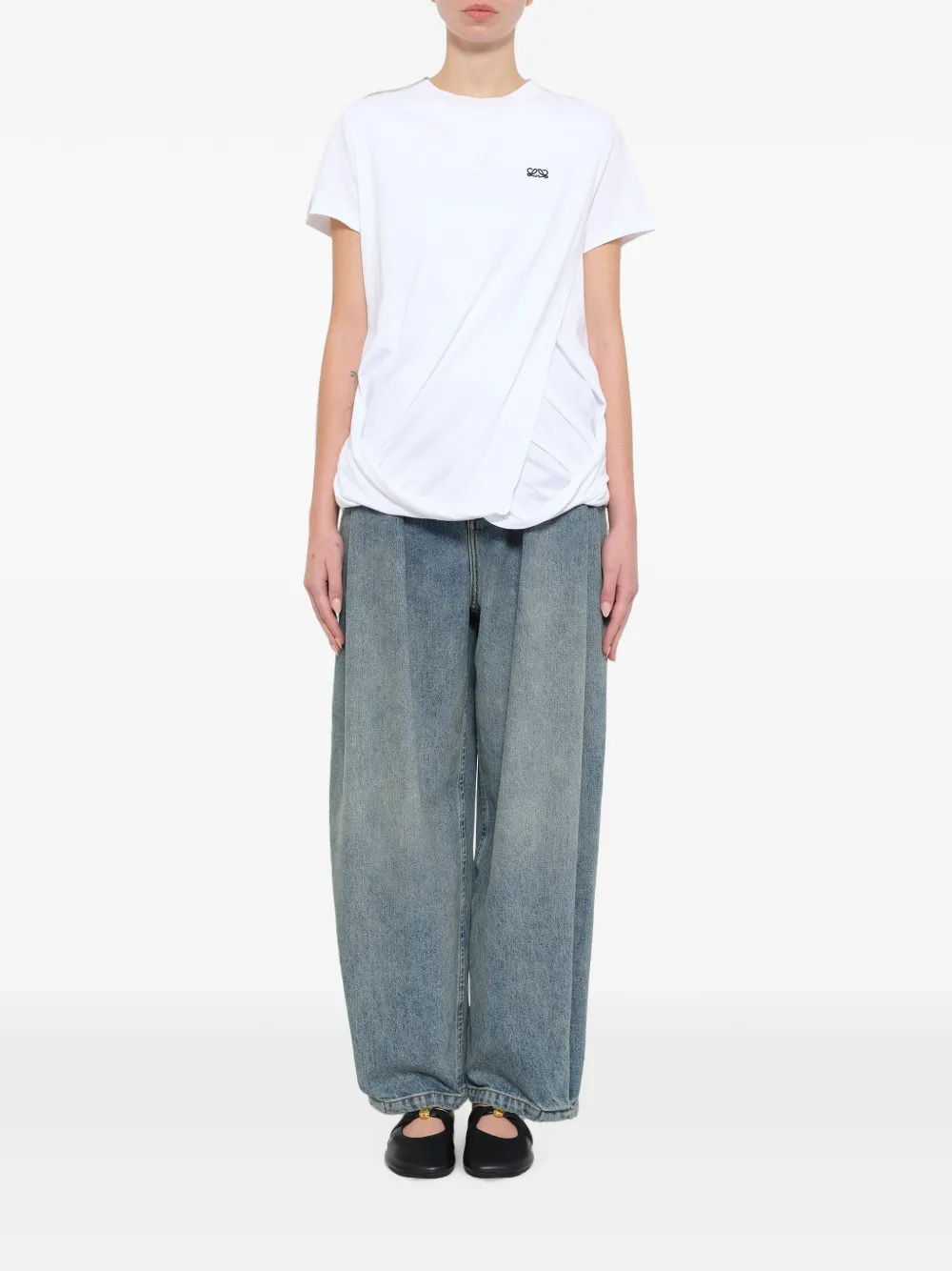 LOEWE Gedrapeerd T-shirt Wit