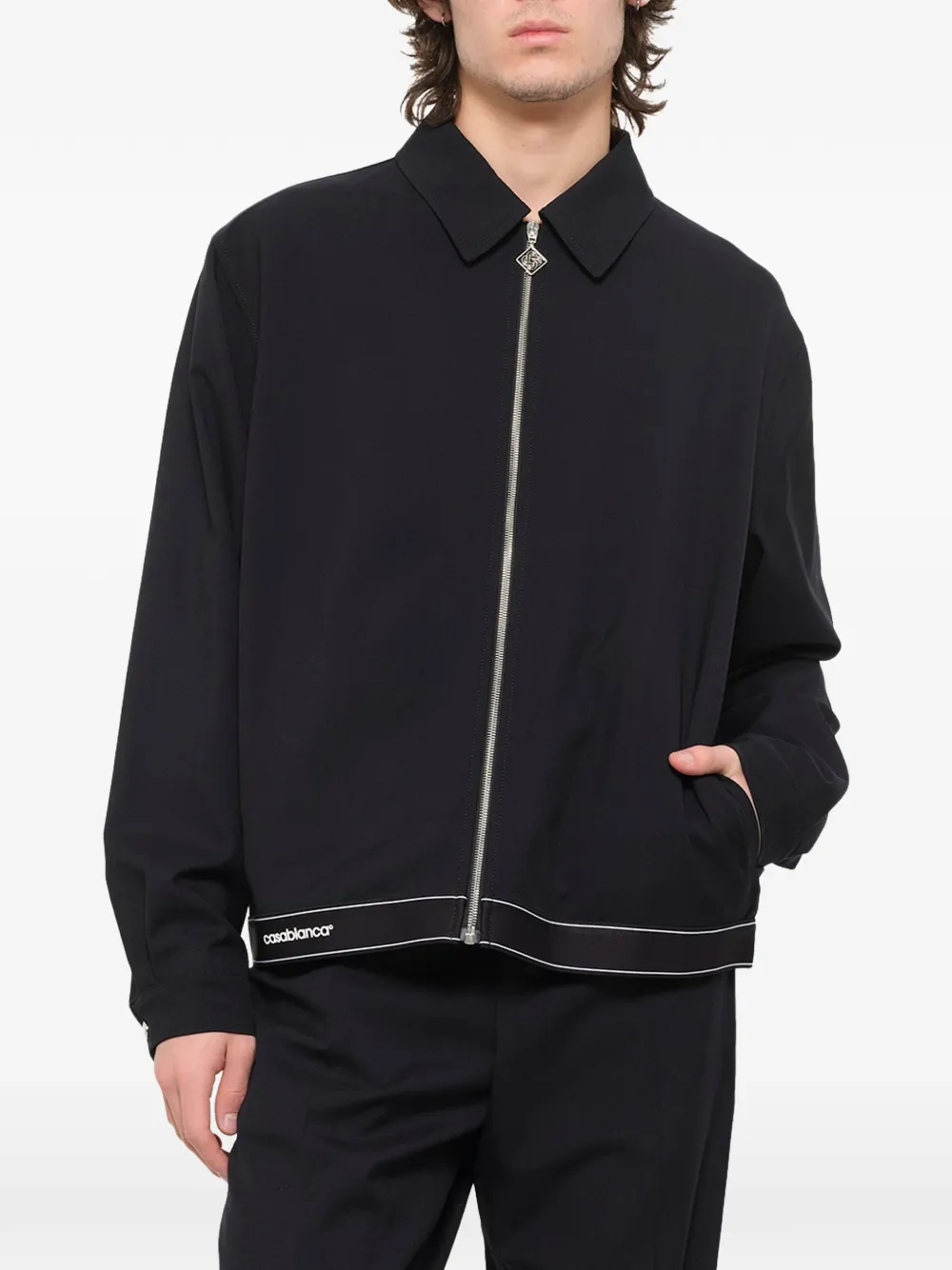 Casablanca Jack met geborduurd logo en rits Zwart