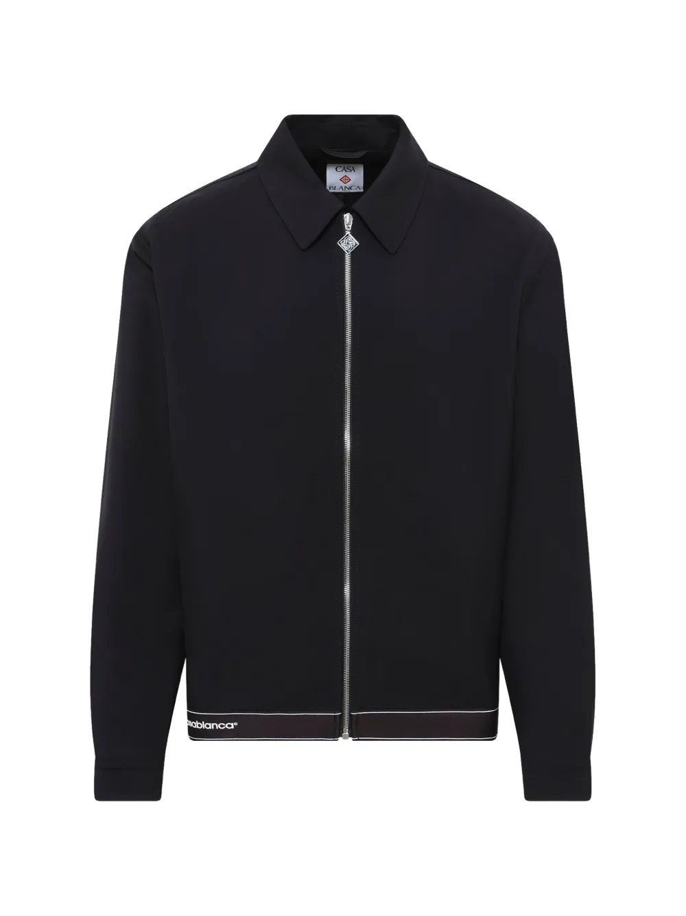 Casablanca logo-embroidered zip-up jacket - Nero