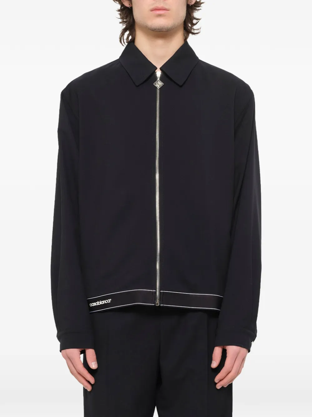 Casablanca Jack met geborduurd logo en rits Zwart