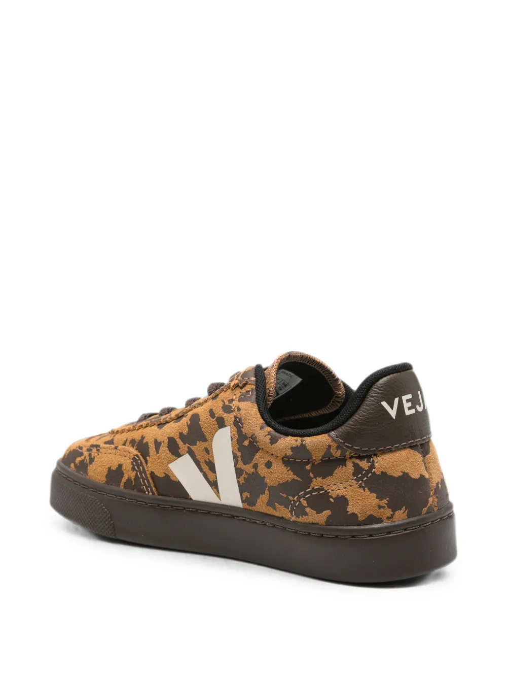 VEJA Kids Volley camouflage-print suede sneakers Beige