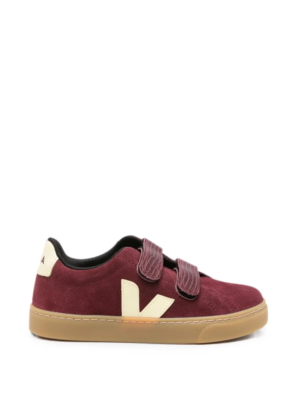 VEJA Kids Small Esplar touch-strap suede sneakers - Rosso